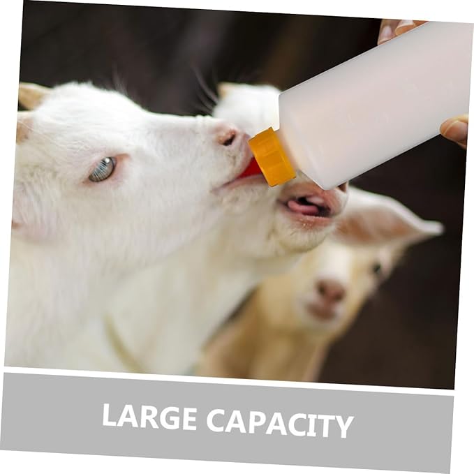 2sets Multifunctional Lamb Feeding Bottles Durable Milk Feeding Bottles for Newborn Animals Portable Design for Farm Use for Sheep Calves and Piglets Replaceable Feeder