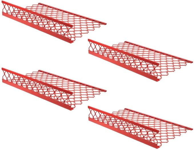 Mytee Products 4 Pack 48"x30" (Drop) Red-Coated Aluminum Mesh Brick Guard Corner Protector - L Shape Mesh Edge Guard Corrosion Resistant