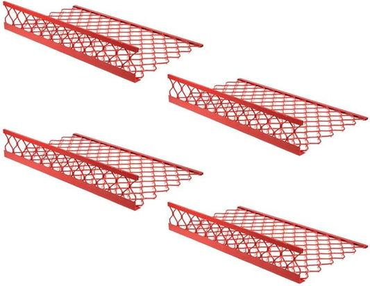 Mytee Products 4 Pack 48"x30" (Drop) Red-Coated Aluminum Mesh Brick Guard Corner Protector - L Shape Mesh Edge Guard Corrosion Resistant
