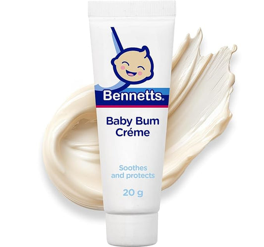 Bennetts Baby Bum Cream 20g – Water-Repellent Diaper Barrier Cream for Newborns – Protects Against Nappy Rash & Redness