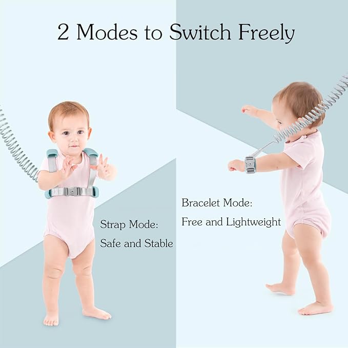 Toddler Leash for Walking, 2-in-1 Anti Lost Wrist Link & Baby Harness with Security Lock, 6.6Ft Long Rein for Boys & Girls 1-3 Years Old for Outdoor Activities, Park, and Travel（Pink）