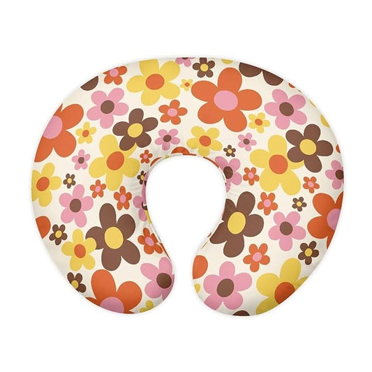 Cute Flowers Pillow Cover for Infant Snug Stretchy Nursing Pillow Case for Bottle Feeding, Breathable Easy to Clean (22"x18"x6")