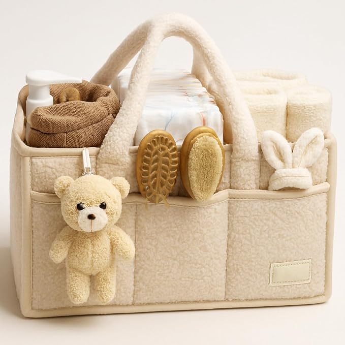 Smoochie Baby Diaper Caddy Organizer, Diaper Storage Basket for Nursery and Organization, Stylish Storage Basket for Newborn, Diapers Station, Gift for Baby Shower and Registry Must-Have