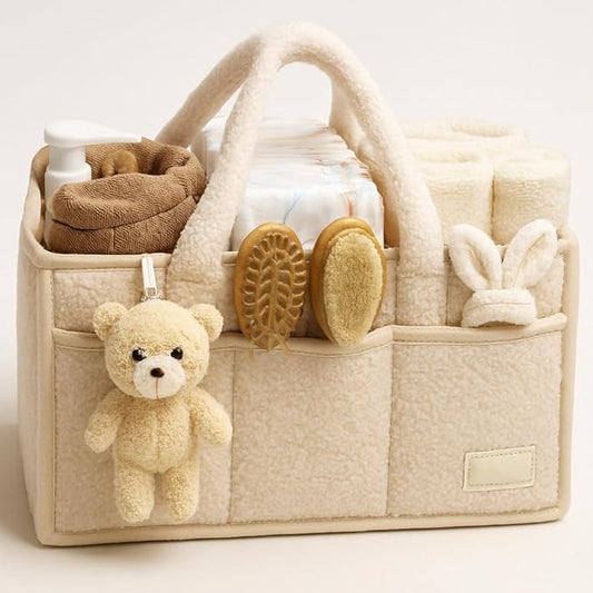 Smoochie Baby Diaper Caddy Organizer, Diaper Storage Basket for Nursery and Organization, Stylish Storage Basket for Newborn, Diapers Station, Gift for Baby Shower and Registry Must-Have