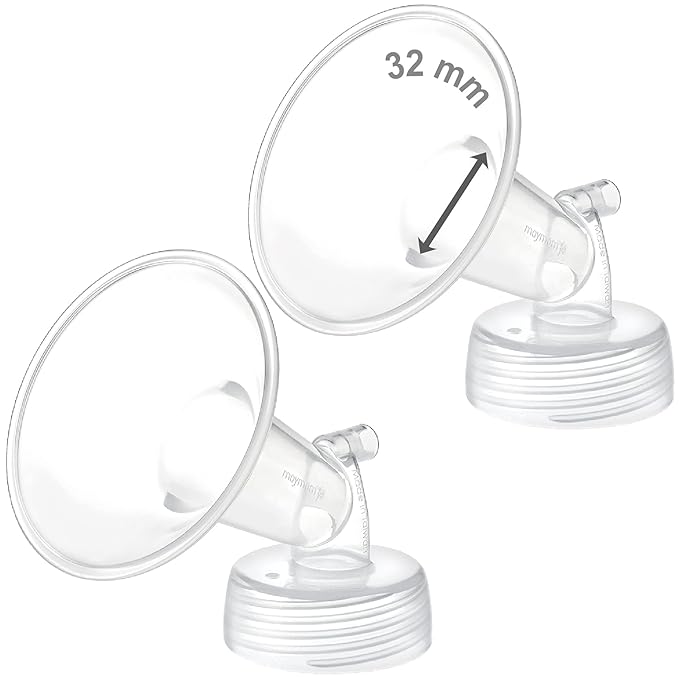 Maymom Wide Neck Pump Part for Spectra S1/S2 Pumps; Incl Wide Mouth Flange; Not Original Spectra Flange; Replaces Spectra Shield (32 mm Two Flanges)