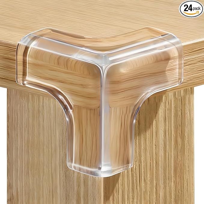 24 Pack Corner Protectors Baby Proofing Clear Corner Guards Table Corner Protector for Furniture, Baby Safety Corner Bumpers Covers, Furniture & Sharp Corner Baby Proofing, T-Shaped