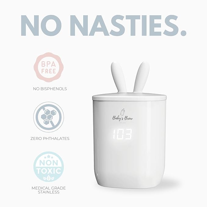 Baby's Brew Small Bottle Adapter for Portable Bottle Warmer – Leak-Proof, Easy-to-Clean, Compatible with MAM, Lansinoh, Nanobebe Wide Neck, Pigeon, White