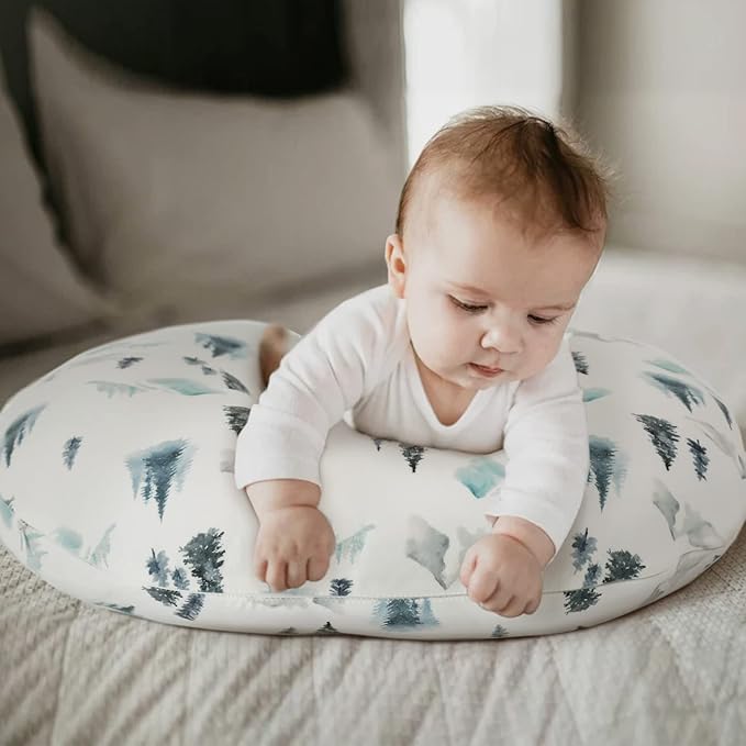 GRSSDER Nursing Pillow Cover Stretchy Minky Removable Nursing Covers for Breastfeeding Pillows, Ultra Soft Comfortable Slipcover for Boys, Wild Forest Pattern
