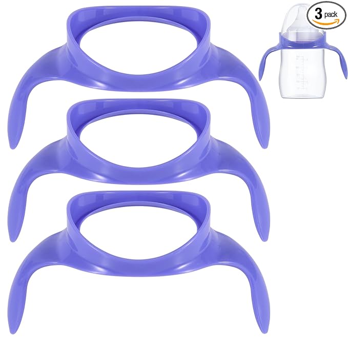 3pcs Handles for Lansinoh Baby Bottles, Removable Anti-Colic Breastfeeding Bottle Holder Easy-Grip Replacement Handle Accessories for Newborn 5oz/8oz Bottles, BPA Free