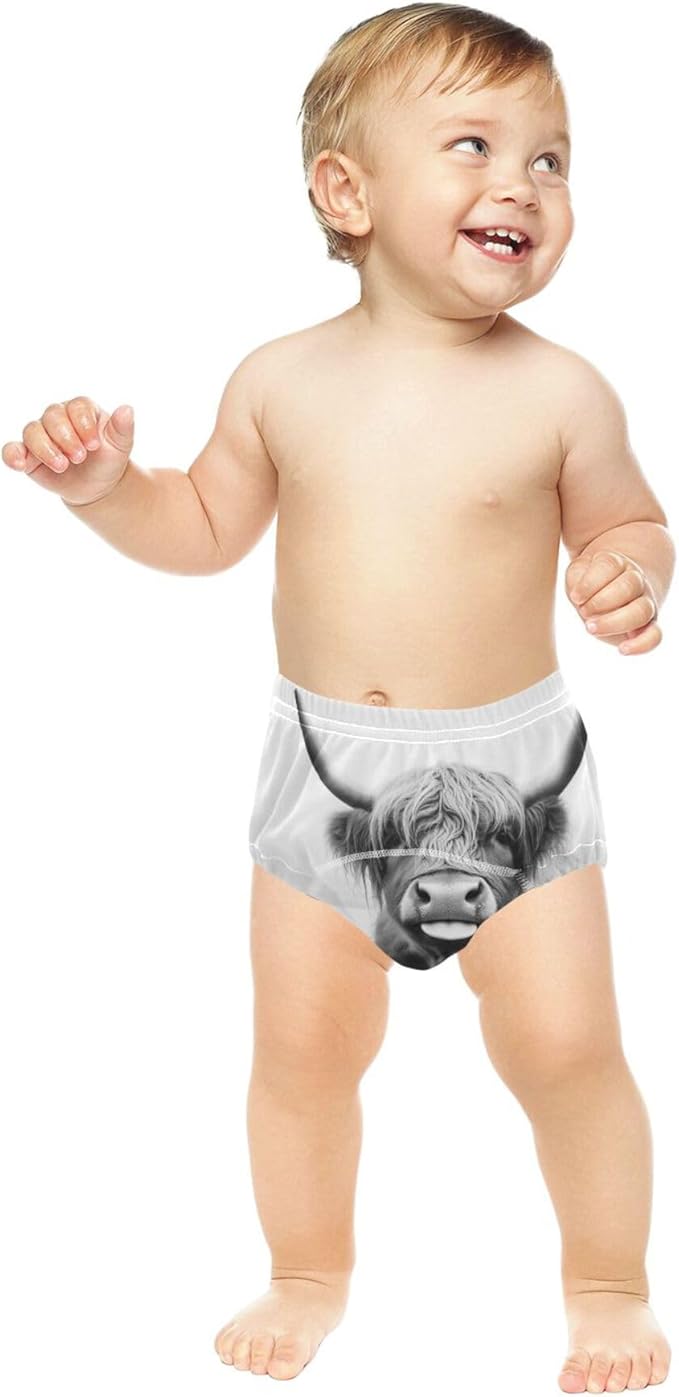 Baby Boys Potty Training Shorts Reusable Boxer Briefs for Toddler 3T A Highland Cow Sticking Out Its Tongue