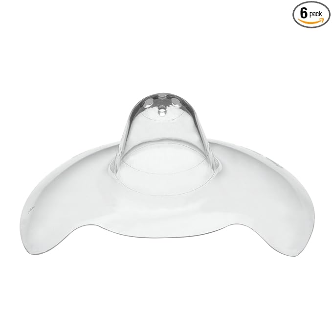 Medela Contact Nipple Shield for Breastfeeding,Large 24mm Nippleshield,for Latch Difficulties or Flat or Inverted Nipples,Made Without BPA,(Pack of 6)