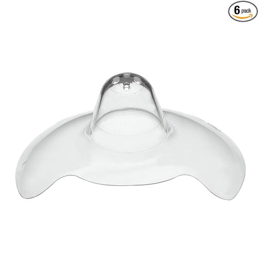 Medela Contact Nipple Shield for Breastfeeding,Large 24mm Nippleshield,for Latch Difficulties or Flat or Inverted Nipples,Made Without BPA,(Pack of 6)
