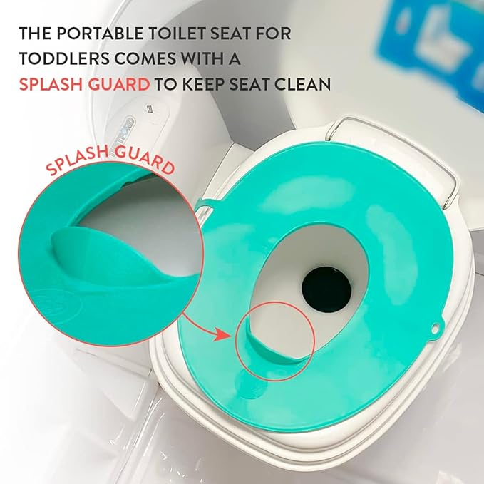Prince Lionheart Tinkle to Go - Reusable Foldable Portable Potty Training Seat - Toilet Seat Perfect for Travel - Built-in Splash Guard, Perfect Potty Training Toilet Seat, Portable Potty for Toddlers