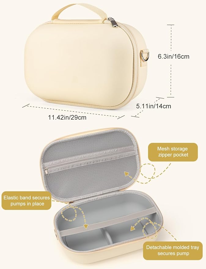 Breast Pump Storage for Hands-Free Breast Pumps with Nipple Ruler, Wearable Breast Pump Case Compatible with Momcozy/Willow/eufy/Security/Medela/Bluefair Wearable Breast Pumps