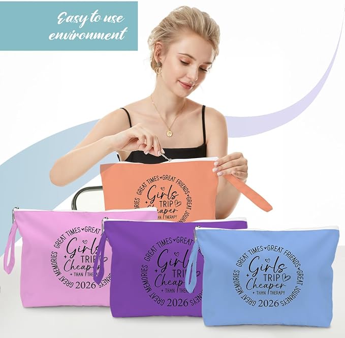 Fokongna 4PCS Girls Trip Gifts Wet Bag Wet Dry Bag Beach Bags Favors for Swimsuit Toiletry Bags Travel Essentials For Women, For Beach Travel Gym Swimsuit Dirty Diaper