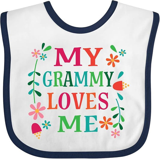 inktastic My Grammy Loves Me Girls Apparel Baby Bib
