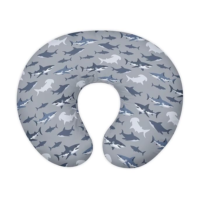 Shark Nursing Pillow Cover for Infant, Lightweight Neutral Breastfeeding Pillow Slipcover, Easy to Clean Removable Pillow Cover for Infant Snug