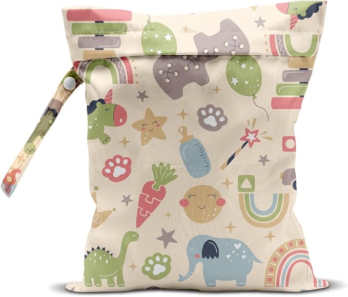 Wet Bag for Baby Swimsuit Kids Wet Dry Bag for Breast Pump Parts Diaper Bag Toiletries Daycare Organizer Beach Vacation Essentials Baby Toys Waterproof Travel Laundry Bags