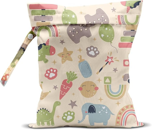 Wet Bag for Baby Swimsuit Kids Wet Dry Bag for Breast Pump Parts Diaper Bag Toiletries Daycare Organizer Beach Vacation Essentials Baby Toys Waterproof Travel Laundry Bags