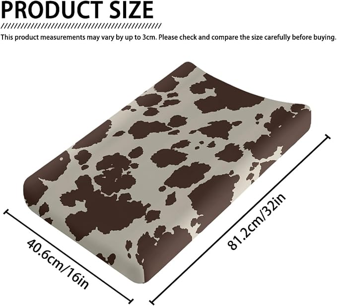 Wanyint Cows Print Stretchy Changing Pad Covers Ultra Soft Breathable Diaper Changing Table Cover for Baby Boys Girls,Fit Standard 16 x 32 Inch Changing Mats
