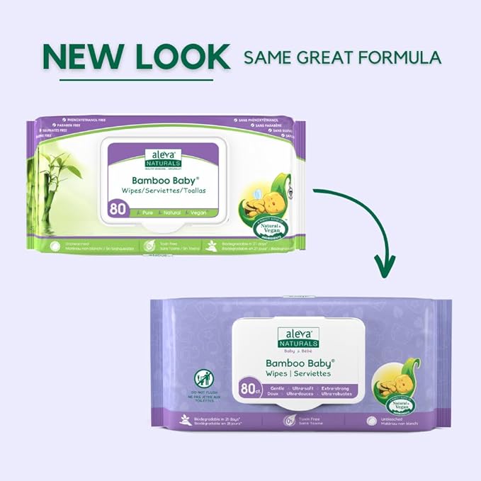 Aleva Naturals Bamboo Baby Wipes - 480 ct