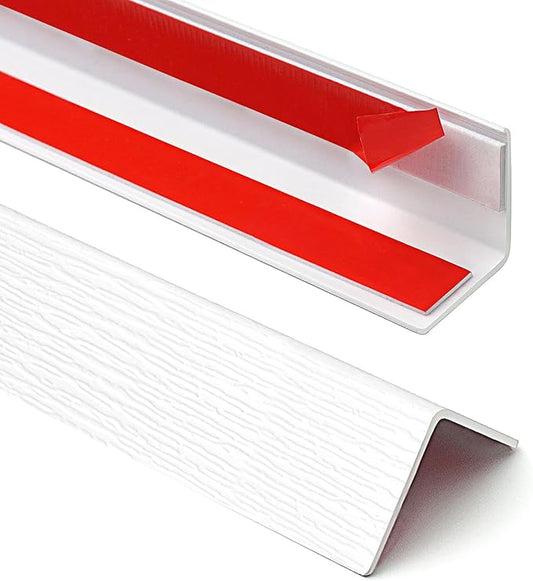 Wall Corner Protector,2PCS 35''x1.58'' Self Adhesive Corner Guard for Wall, Heavy Duty White Corner Protector Guard for Cabinet Doors, Edge Protector