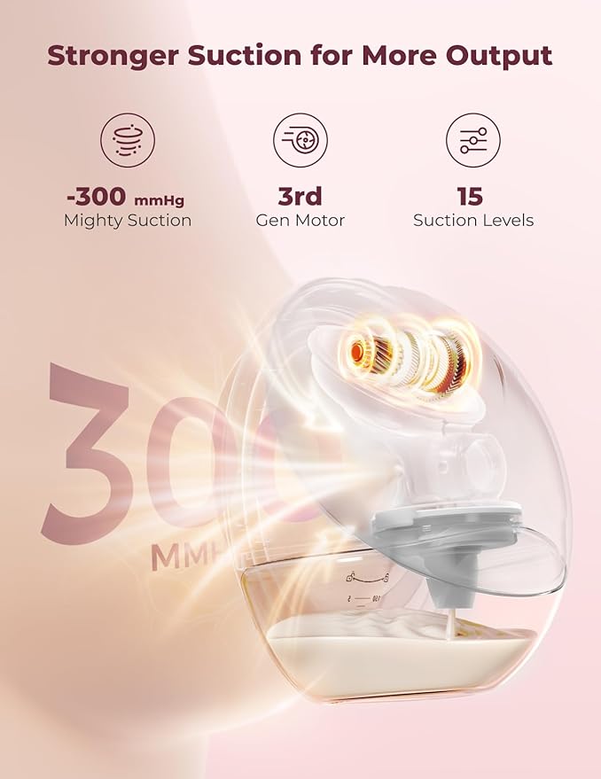 Momcozy Breast Pump Hands Free Upgraded Mobile Flow | M9, App Discreet Control with Personalized Multi-Modes & 15 Levels, Wearable Breast Pump 24mm, 2 Pack Gray