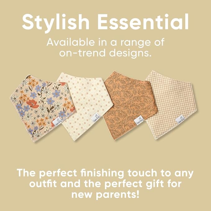 Copper Pearl Baby Bandana Bibs, 4 Pack