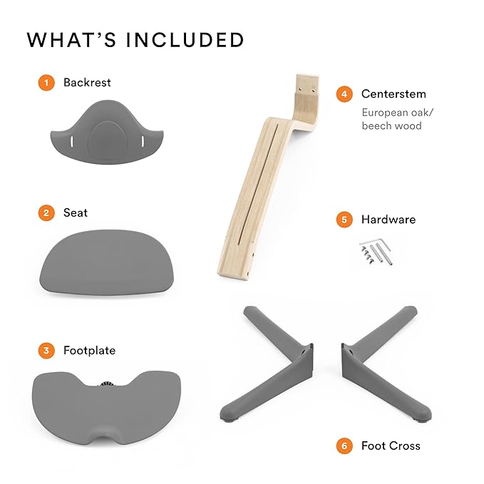 Nomi Chair by Stokke, Grey - Inspires Active Sitting - Tool-Free, Seamless Adjustability - Includes Stable Footrest & Anti-Tilt Wheels - Holds Up to 330 lbs.