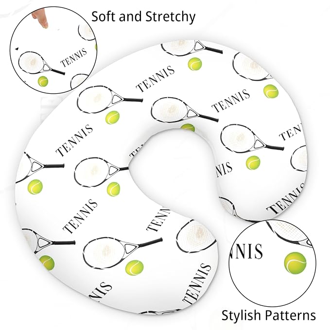 Baby Nursing Pillow Cover - Personalized Name Tennis Theme Breastfeeding U-Shaped for Bottle Feeding, Ultra Soft Comfortable Breastfeeding Pillow Cover for Infant Baby Boys and Girls