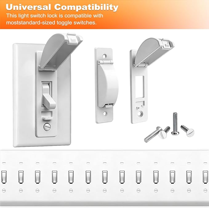 Light Switch Guard, 2 Pack Light Switch Lock, Light Switch Cover Guard, Child Proof Light switch cover, Prevent Children and Adults from Accidentally Turning Your Lights on or off (White)