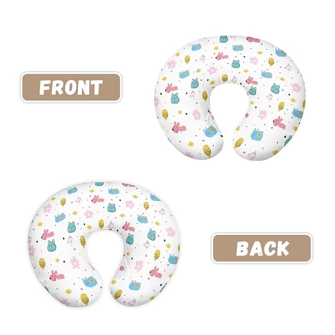 Cartoon Animals Nursing Pillow Cover for Baby Boys & Girls Nursing Pillow Slipcovers for Breastfeeding Moms Fits The Original Support Pillow