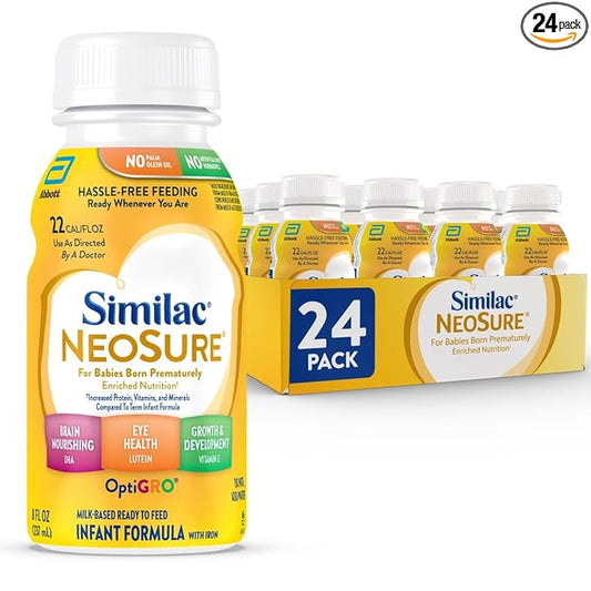 Similac NeoSure Premature Post-Discharge Infant Formula, Ready-to-Feed Baby Formula, 8-fl-oz Bottle, Pack of 24