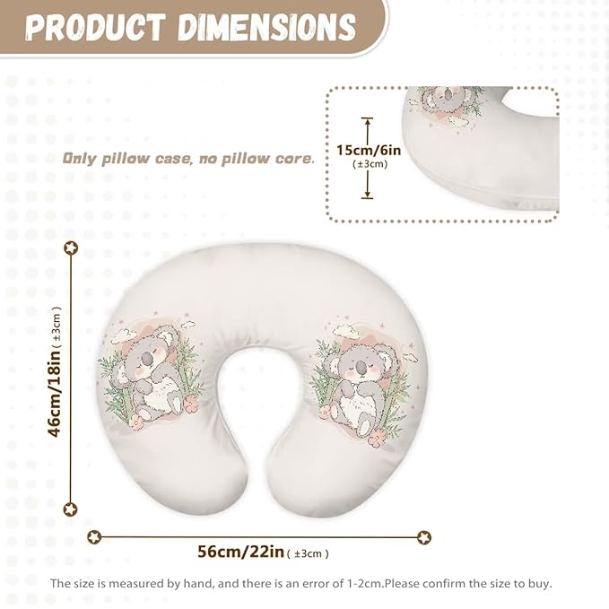 Cute Koala Baby Nursing Pillow Cover Ultra Soft Comfortable Newborn Nursing Pillow Case Baby Essentials