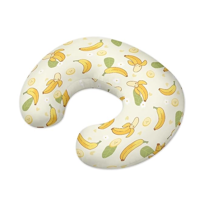 Banana and Cute Leaf Nursing Pillow Cover for Baby Boy Girl Newborn U-Shaped Breastfeeding Pillowcase Cushion Cover Stain Resistant and Not Easy to Fade