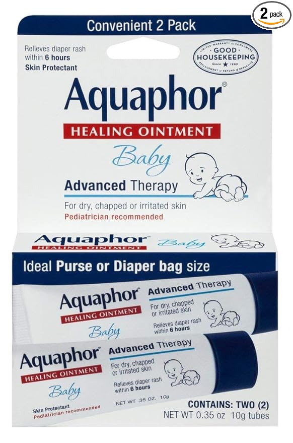 Aquaphor Baby Healing Ointment 0.35 Ounce 2 Count (10ml) (2 Pack)