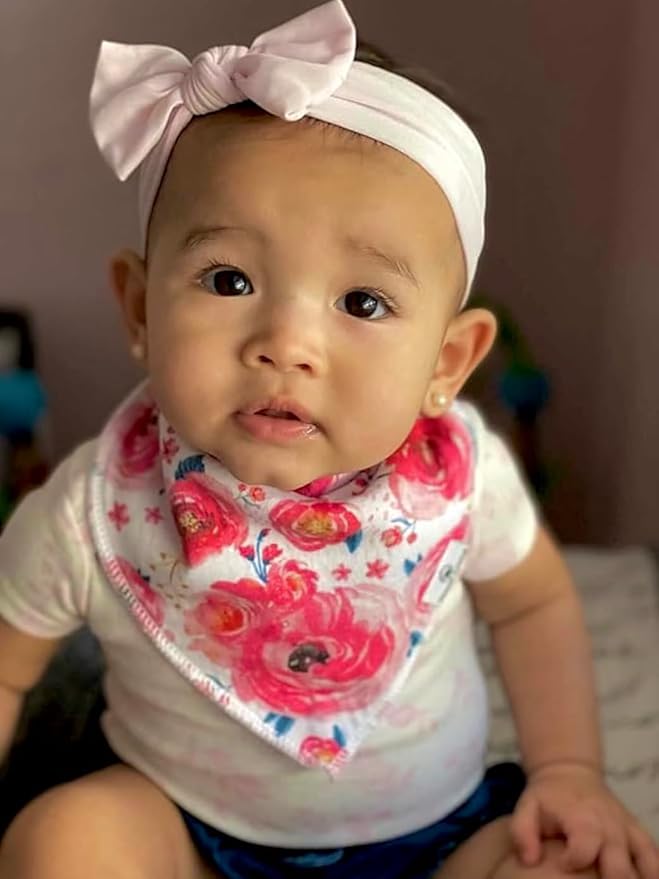 DiaperSquad's 100% Organic Cotton Baby Drool Bibs, Super Absorbent & Adjustable Baby Bibs for Drooling and Teething