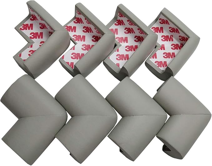 Corner Protector Baby Proof | Corner Guard Child Safety for Babies, Toddlers, Kids | Foam Corner Covers for Furniture, Table, Desk | 8 Pack (Grey)