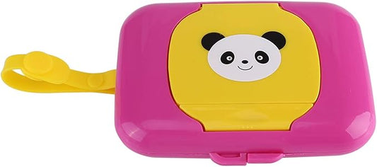 Wet Wipes Storage Box, Baby Wipes Dispenser, Portable Refillable Baby Wet Wipe Pouch Dispenser, Reusable Stroller Wet Wipes Box for Outdoor Travel(Rose)