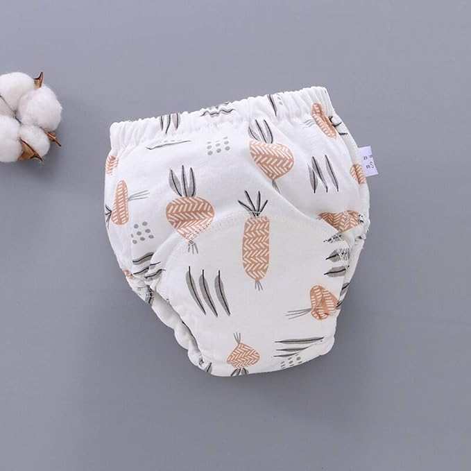4 Pack Baby Toddler Potty Training Pants Layered Cotton Training Underwear for Toddlers Girls Boys