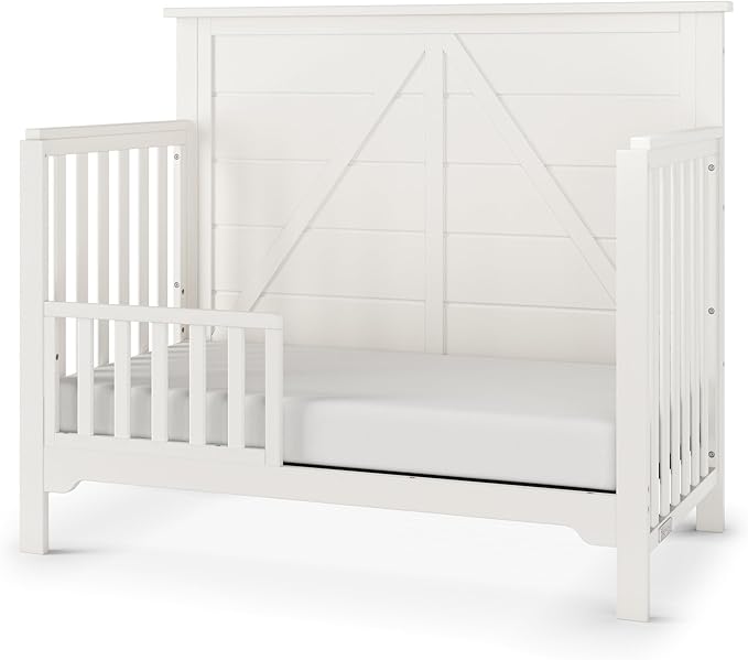 Child Craft Toddler Guard Rail Converts Calder, Woodland, and Farmhouse Cribs into Toddler Bed, Made of Pinewood, Baby Safe Non-Toxic Finish (Brushed Cotton)