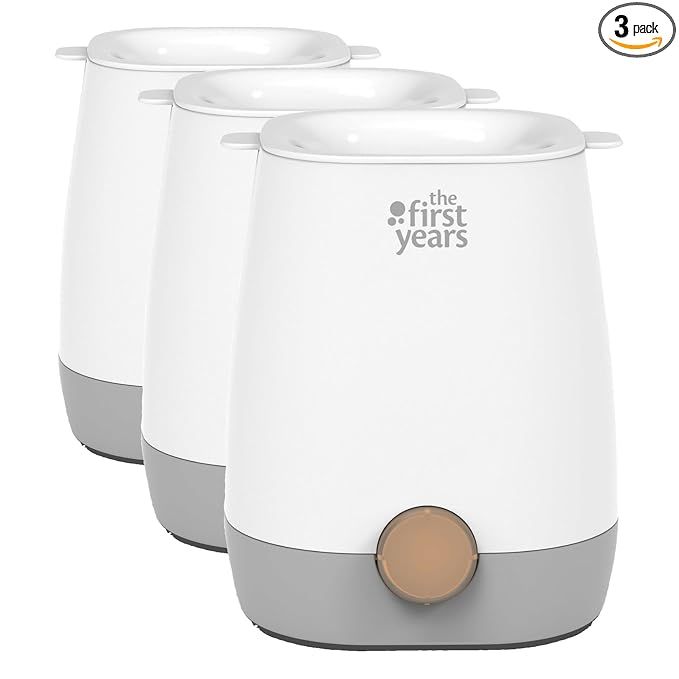 The First Years Baby Bottle Warmer and Sterilizer - Pacifier and Bottle Nipple Sanitizer - Feeding Baby Essentials for Formula or Breast Milk - Holds Multiple Sizes,(Pack of 3)