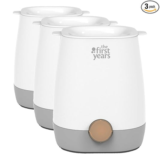 The First Years Baby Bottle Warmer and Sterilizer - Pacifier and Bottle Nipple Sanitizer - Feeding Baby Essentials for Formula or Breast Milk - Holds Multiple Sizes,(Pack of 3)