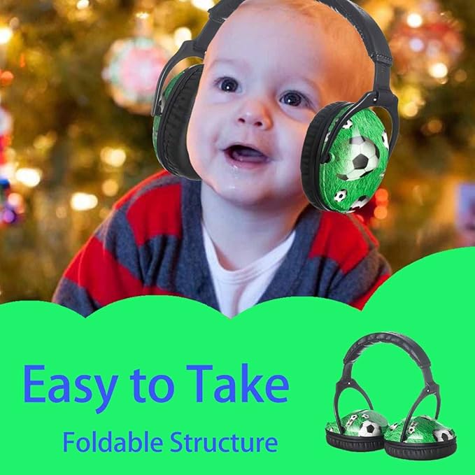Kids Hearing Protection,25dB NRR Noise Reduction,Sound Proof for Kids,Toddler,Safety Earmuffs for Concert,Airplane,Autism,Monster Jam,Travel,School- Football
