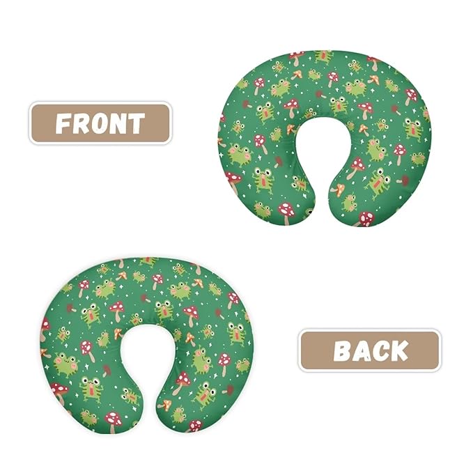 Nursing Pillow Cover Frog Mushroom Quick-Dry Fabric Fits The Original Support Pillow for Breastfeeding and Bottle Feeding Stretchy Nursing Pillow Cover