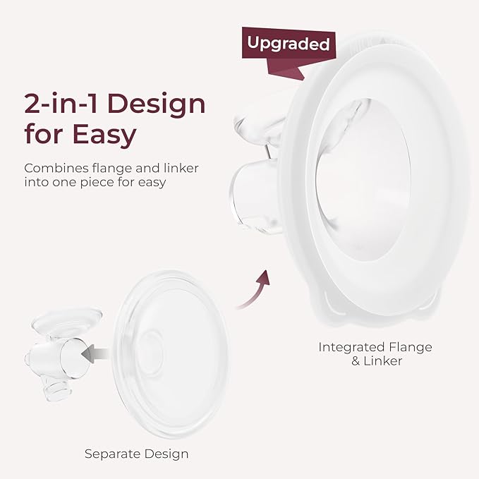 Momcozy Original S12Pro Quick Replacement Accessories, Only Compatible with Momcozy S12Pro Quick Breast Pump NOT for S9Pro/S12Pro (DoubleFit Hybrid Flange 24mm,1 Pack)