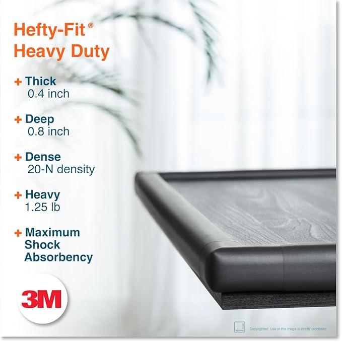 Roving Cove HeftyFit Edge Corner Protector Baby Proofing (Large 15ft Edge 4 Corners), Heavy-Duty, Soft NBR Rubber Foam, Furniture Fireplace Safety Bumper Guard, 3M Adhesive, Onyx Black