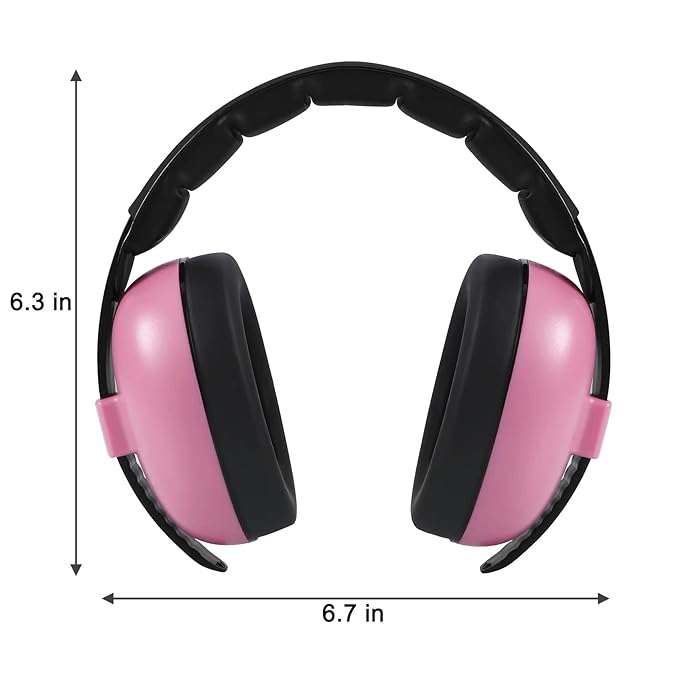PandaEar Baby Ear Protection Noise Cancelling HeadPhones Ages 0-3 Years | Infant Hearing Protection Earmuffs -Pink