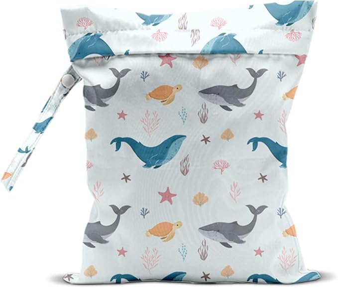 Wet Dry Bags for Diaper Waterproof Swimsuit Washable Reusable Bag for Beach Diapers Dirty Yoga Gym Clothes Plant Gifts for Men Baby Friend Women 12.5x10.2 Inches