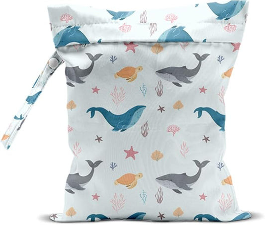 Wet Dry Bags for Diaper Waterproof Swimsuit Washable Reusable Bag for Beach Diapers Dirty Yoga Gym Clothes Plant Gifts for Men Baby Friend Women 12.5x10.2 Inches